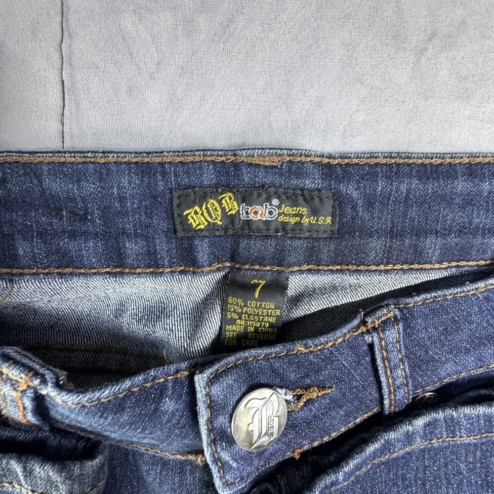 BQB‎ Womens Skinny Jeans Blue Dark Wash Denim Stretch 5-Pocket Slim Fit Size 7